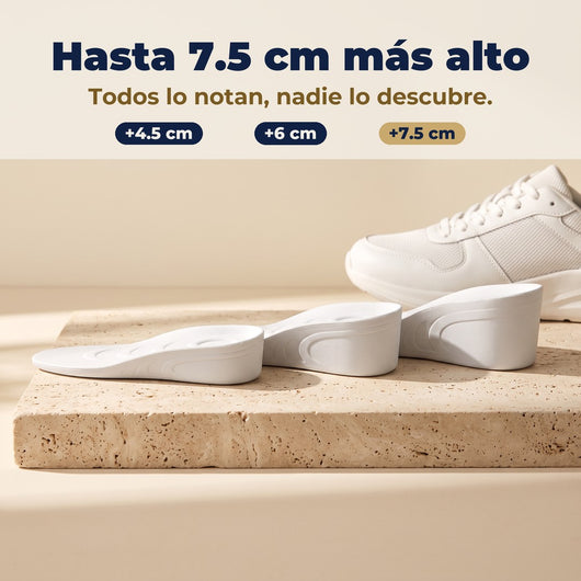 Plantillas de altura Alza Dura en tres alturas: +4.5 cm, +6 cm y +7.5 cm