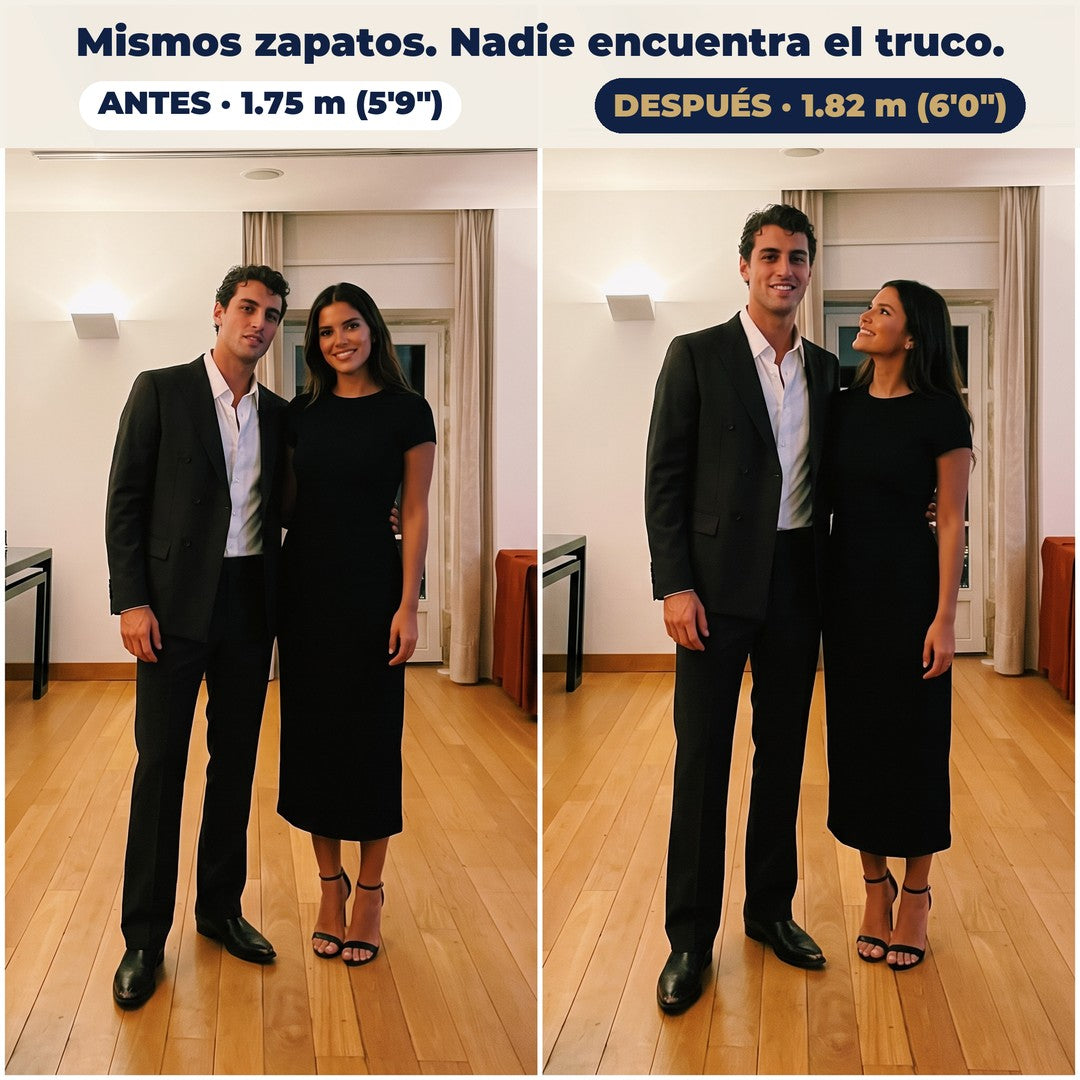 Antes y después: de 1.75 m a 1.82 m con los mismos zapatos