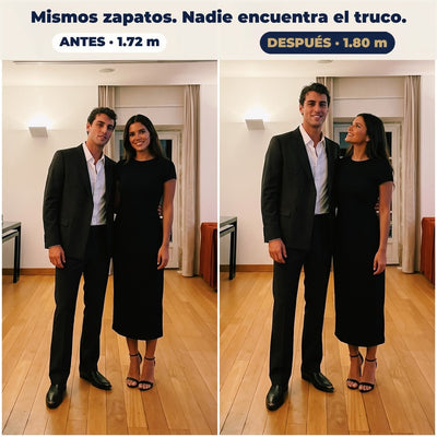 Antes y después: de 1.72 m a 1.80 m con los mismos zapatos