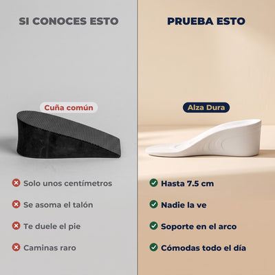 Cuña común contra Alza Dura: hasta 7.5 cm, nadie la ve, soporte en el arco