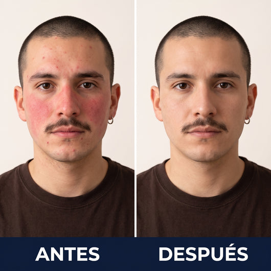 Antes y después: enrojecimiento corregido