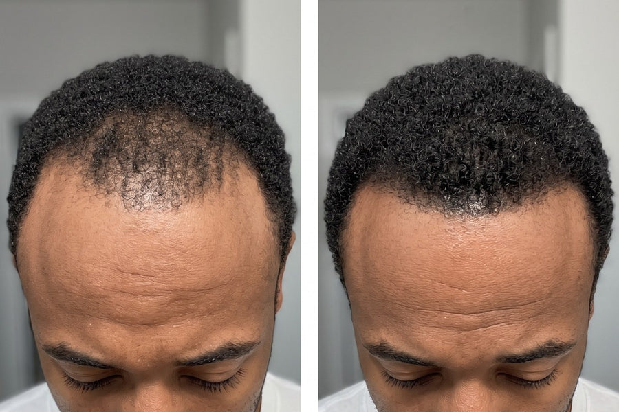 Línea del pelo antes y después de Raíz Dura